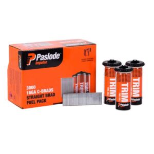 Paslode C65 Impulse Brads With Fuel – 65 x 1.6mm (3000 Pack)