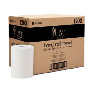 Livi Basics Paper Towel Rolls – Box Of 16 (Commercial Dispenser Compatible)