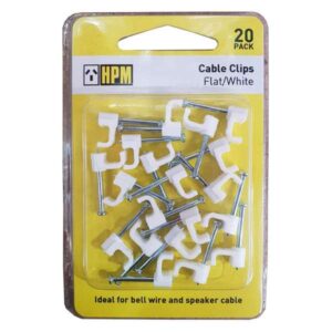 HPM Flat Cable Clip White 5mm 20 Pack