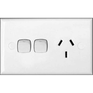 HPM 10A Single Powerpoint with Extra Switch White