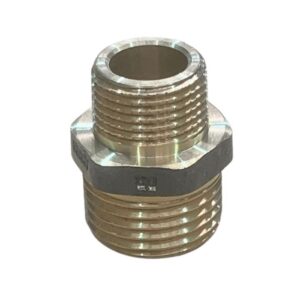 Brass Hexagonal Reducing Nipple – 15mm x 10mm (1/2Inch x 3/8Inch)