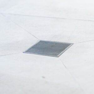 115mm Square Heelguard Floor Drain – Stainless Steel, 95mm Outlet