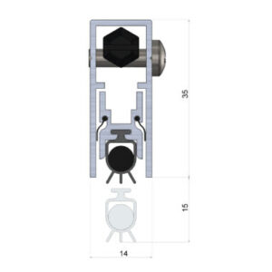 Face-Fix Automatic Door Bottom Seal – 920mm (Drop Seal)