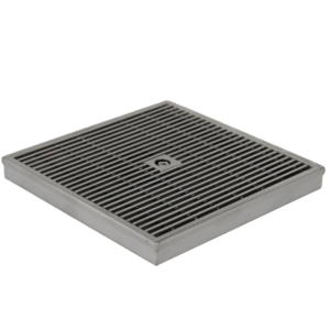 Square Heelguard Floor Drain – 200 x 200mm, Stainless Steel, 76mm Outlet