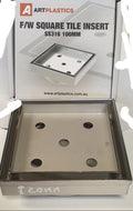 Floor Waste Tile Insert Square Stainless #316 – 108.4mm (100mm Outlet)