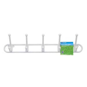 Zenith Plastic 5 Hook Hat & Coat Rack White 1 Pack