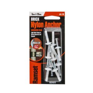 Ramset Nylon Anchor Mushroom 5 x 25mm 10 Pack