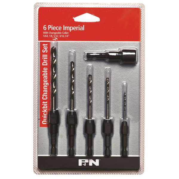 P&N Quickbit Changeable Drill Set Imperial 6 Piece