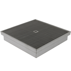 Stainless Steel Square Heelguard Floor Drain – 300 x 300mm – 60mm Deep – 95mm Outlet