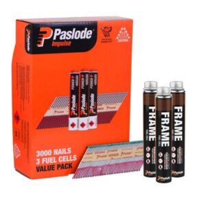 Paslode Impulse 34Deg Nails – 82 x 3.15mm (3000 + 3 Fuel Cells)