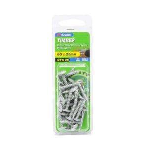 Zenith Timber Screws Button Galv 8G x 25mm 28 Pack