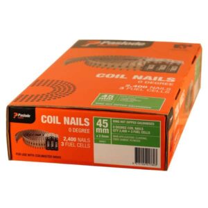 Paslode Impulse Ring Shank Coil Nail Hot Dip Galvanise – 45 x 2.5mm (2400 Box)