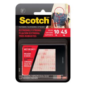 Scotch Extreme Fasteners Clear Strips 2.6 x 7.6cm 2 Pack