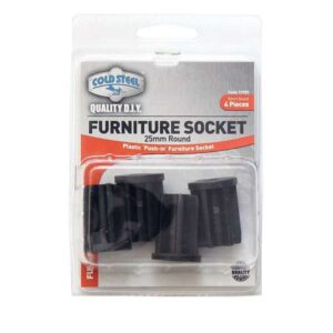 Cold Steel Furniture Socket Round 25mm 4 Pack