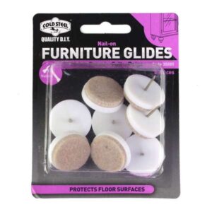 Cold Steel Furniture Glides Felt Nail-On Beige 25mm 8 Pack