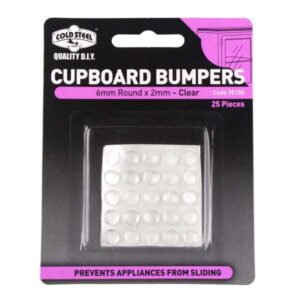 Cold Steel Round Cupboard Bumpers Clear 6mm x 2mm 25 Pack