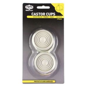 Cold Steel Round Rubber Castor Cups Ivory 44mm - 4 Pack