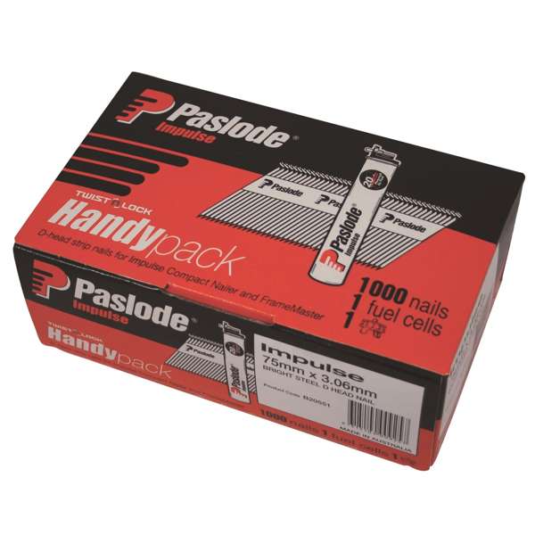 Paslode D Head Impulse Nail – 82 x 3.15mm (Hot Dipped Galvanised, 1000 Pack)
