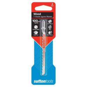 Sutton T-Shank Jigsaw Blade Wood Curved Double Edge 100mm - 2 Piece