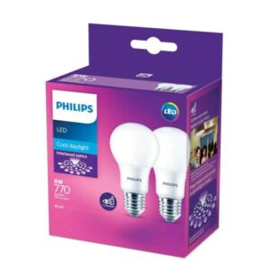 Philips LED Globe 8W ES Cool Daylight 2 Pack