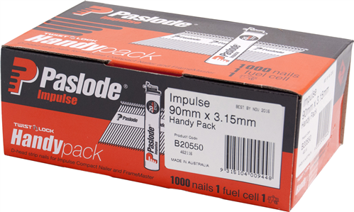 Paslode Impulse (Gas) HD Galvanised D-Head Nail HP – 90 x 3.15mm (1000pk)