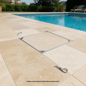 Stainless Steel Tile Insert Pit Cover – 450 x 450mm (Paved & Tiled Areas)