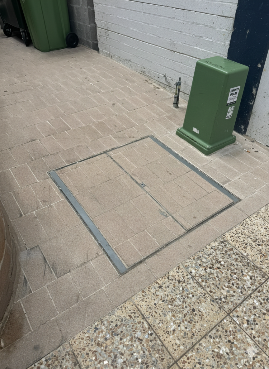 Galvanised Tile Insert Pit Cover – 900 x 600mm – For Paved & Tiled Areas