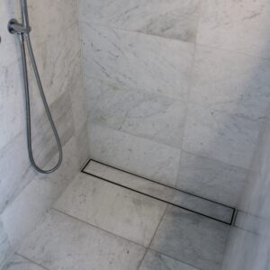 SS Tile Insert Shower Drain – 600mm (100 x 30mm, End 50mm Outlet)