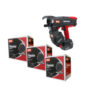 MAX Twin Tier Rebar Tier 20-44mm Starter Kit with Two 14.4V Lithium Batteries and 3 Boxes Bright Wire