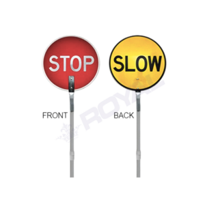 Stop Slow Sign Aluminium Handle 1.9m