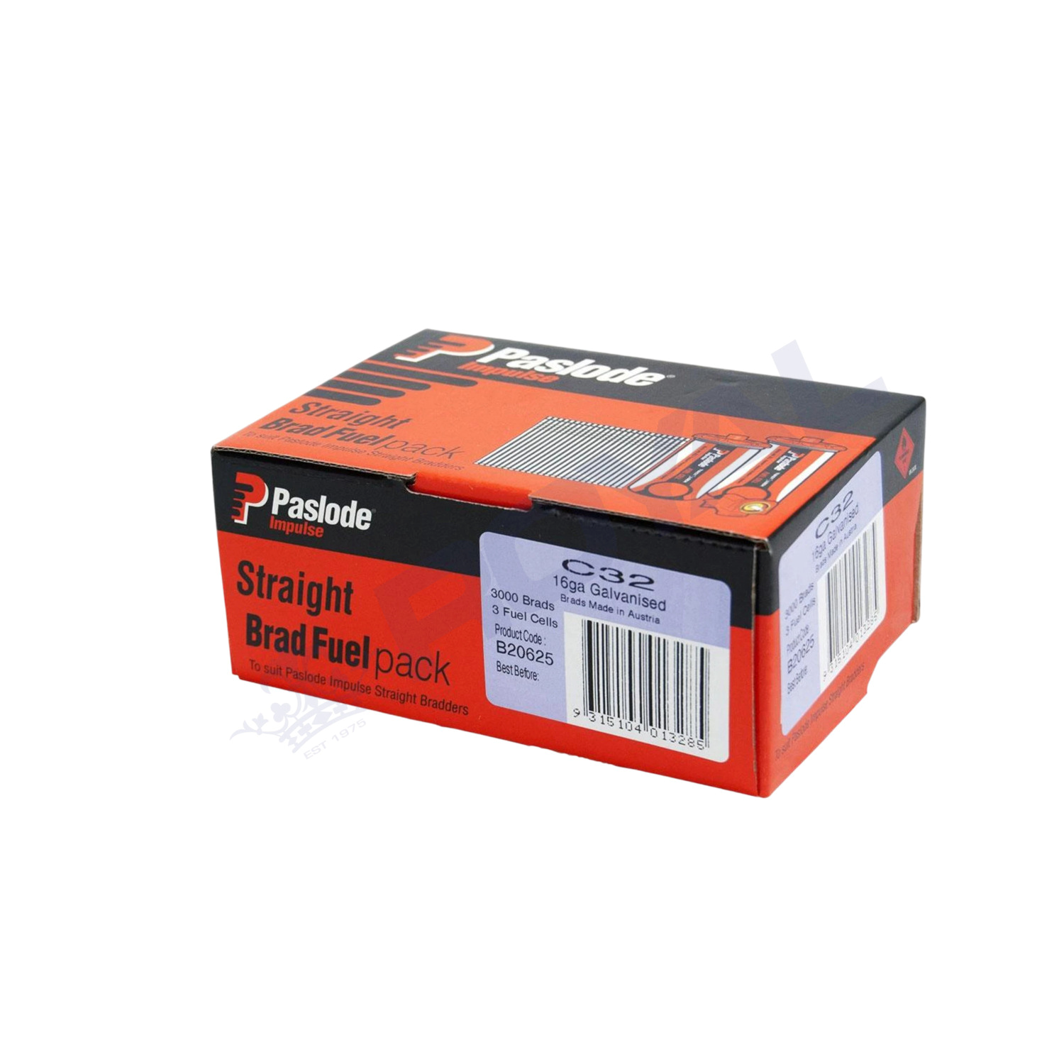 Paslode 32mm 16 Gauge Galvanised Brad Nails 3000 Pack with Fuel