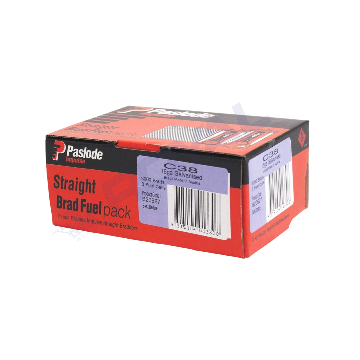 Paslode 38mm 16 Gauge Galvanised Brad Nails 3000 Pack with Fuel