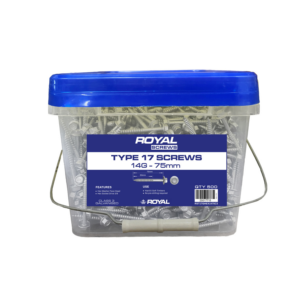 Royal Type 17 Screw Hex Head 14G 10 x 75mm 500 Pack