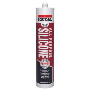 Soudal All Purpose Silicone Sealant – Brilliant White – 300ml Cartridge