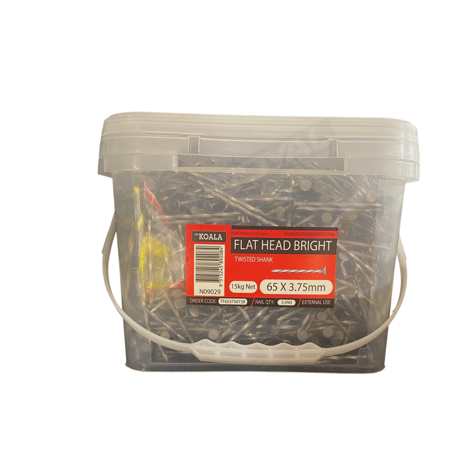 Koala Twisted Flat Head Nails Bright 65mm x 3.75mm 15kg