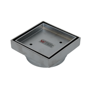 Tile Insert Square Floor Waste – 115mm, Chrome, 100mm Outlet