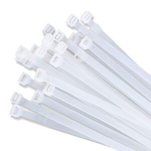 Nylon Cable Ties White – 4.8mm x 300mm (100 Pack)