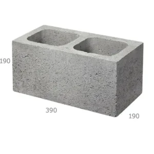 Concrete Besser Full Hollow Block – 390 x 190 x 190mm (Grey)