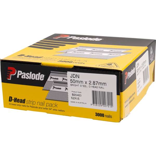 Paslode Bright D Head Pneumatic Nail – 50 x 2.87mm (3000 Pack)