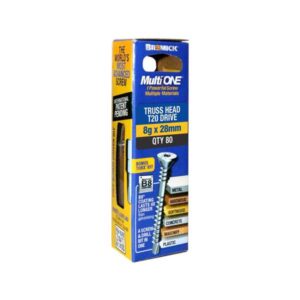 Bremick Screw MultiOne Countersunk Truss Head 20 B8 Coated 8g x 28mm 80 Pack