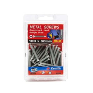 Zenith Metal Screws Countersunk Head Galvanised 10g x 50mm 50 Pack