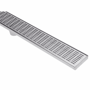 Lines Pattern Stainless Steel Grate & Drain – 600mm (85 x 22mm, Centre Outlet)
