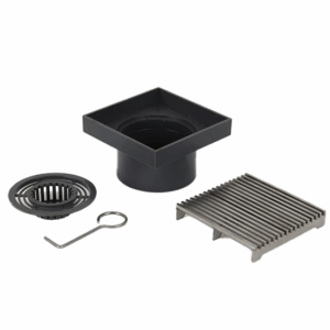 Plastic Floor Waste Drain – 115mm Heelguard Grate, 90mm Outlet