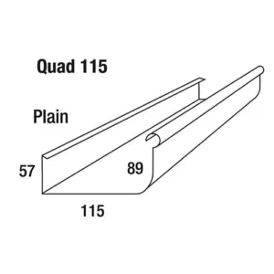 Quad Gutter 115 Hi Front Colorbond – 3.6m