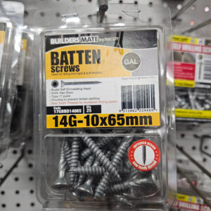 Bugle Batten Screws – 14G x 65mm Galvanised, Hex Drive (10mm) (Box 25)