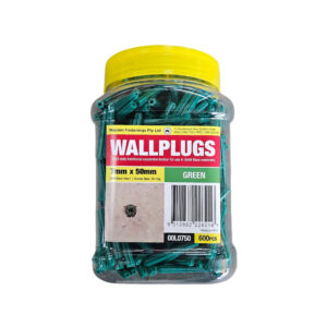 Masonry Wall Plugs – 7mm x 50mm (Green, Box of 600)
