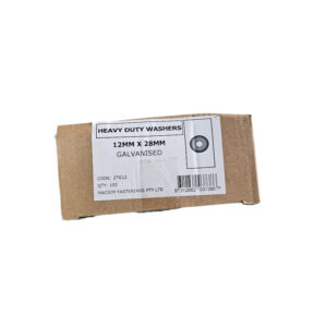 Galvanised Flat Washers – 12mm ID x 28mm OD x 2mm (Box Of 100)