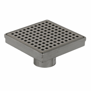 115mm Square Floor Drain – Stainless Steel Square Pattern Grate, 95mm Outlet