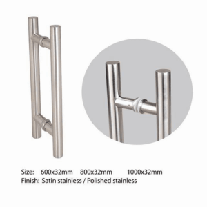 Stainless Steel Door Pull Handle – 600mm (Round Profile)